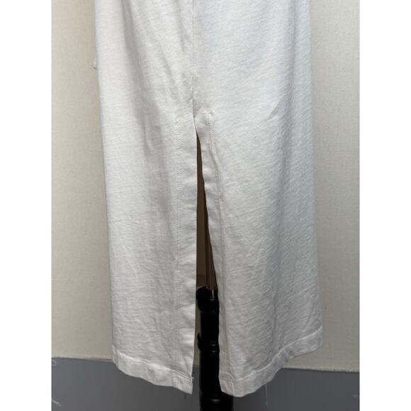 Zara Midi Cotton Bone Ivory Color Tie Waist Dress Sz M Short Sleeve Classic - Picture 7 of 13